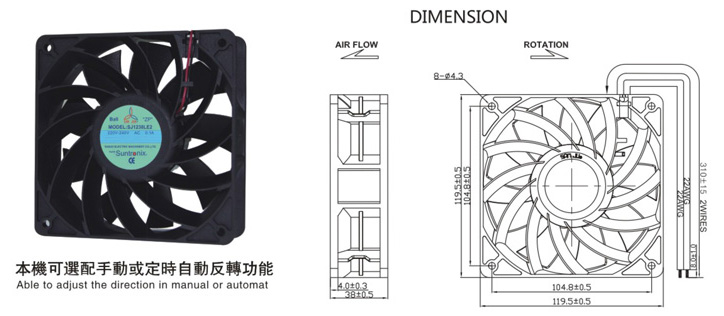 dot雷竞技官方
SJ1238LE6-AEC轴流风机
